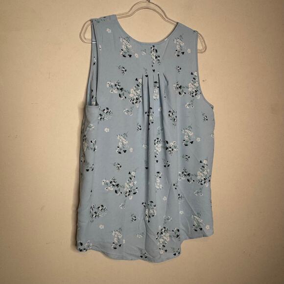41 Hawthorn Sleeveless V-Neck Blouse Women’s Size 2X Blue Floral Print NWT - Picture 3 of 7